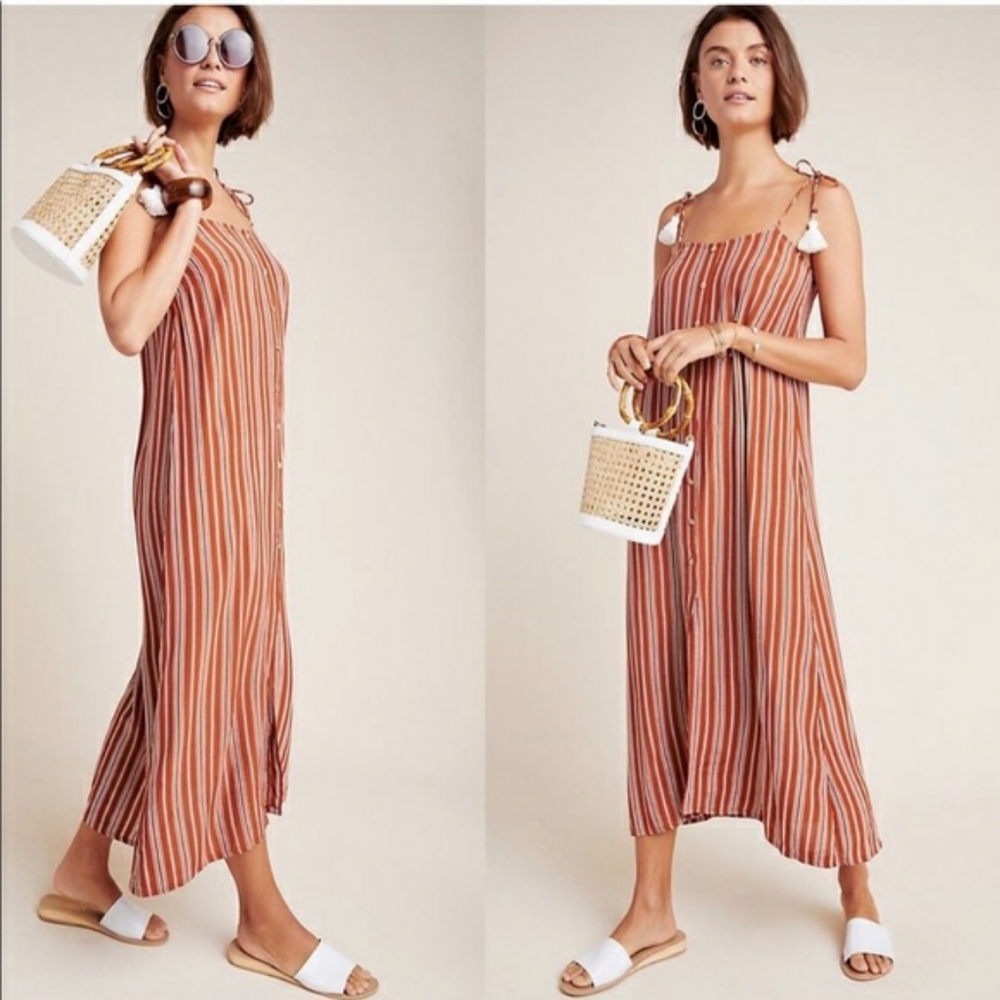 NWT Faithfull The Brand Orange 🍊  Maxi Slip Dress